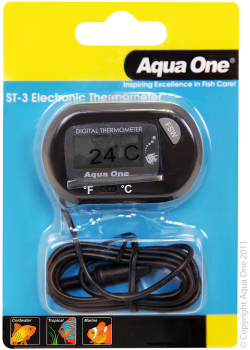 Aqua One ST-3 Thermometer LCD Electronic Outside Tank|