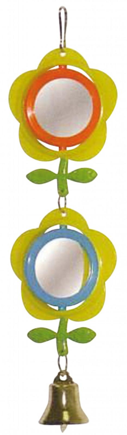 BirdLife Two Flower Mirrors w/Bell Bird Toy|