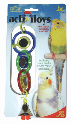 JW Insight Triple Mirror with Bell Bird Toy|