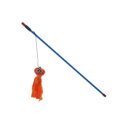 Allpet Pounce N Play Orange Octopus Wand Cat Toy|
