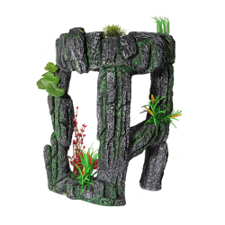 Aqua One Stone Arch with Plastic Plants Fish Tank Ornament Large|