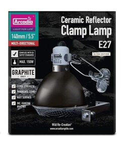 Arcadia Ceramic Reflector Dome Clamp Lamp Graphite 140mm E27|