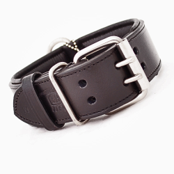 Rogue Royalty Classic Slimeline Fit Leather Collar Black Large|