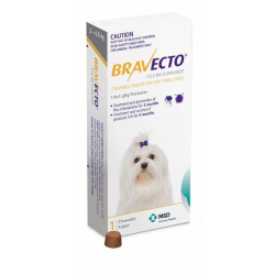 Bravecto Flea & Tick Chewable Tablet for Very Small Dogs 2 to 4.5kg (Yellow) 1 Pack|