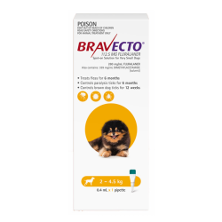 Bravecto Spot On for Very Small Dogs 2 - 4.5kg (Yellow)|