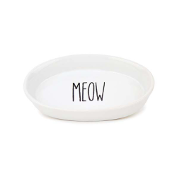 Cattitude MEOW Ceramic Cat Dish Oval|