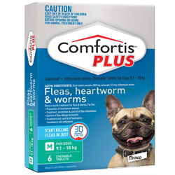 Comfortis Plus for Dogs Green 9.1kg-18kg 6 Pack|