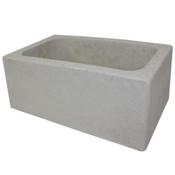 Concrete Dog Bowl Rectangle Natural Grey|