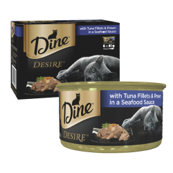 Dine Desire Tuna Fillets & Prawns in a Seafood Sauce 6x85g box|