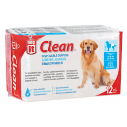 Dogit Clean Disposable Diapers Extra Large 12 Pack|