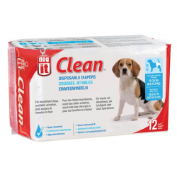 Dogit Clean Disposable Diapers Medium 12 Pack|