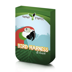 Green Parrot Bird Harness MEDIUM RED|