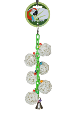 Green Parrot Toy DANGLE BERRIES|Bird Toy, Parrot Toy