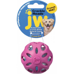 JW Crackle Heads Rubber Ball Small|
