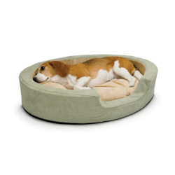 K & H Thermo Snuggler Dog Sleeper Bed Sage 65x50cm 6w|