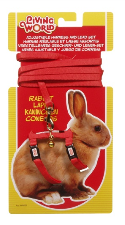Living World Rabbits Harness & Lead Set Red|