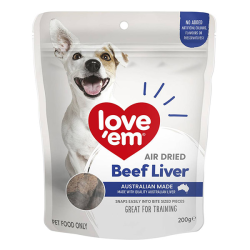 Love Em Air Dried Beef Liver Dog Treat 200g|