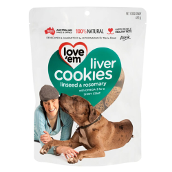 Love Em Liver Cookies Linseed & Rosemary 450g|
