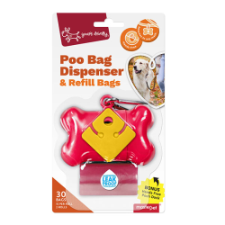 masterpet-yours-droolly-red-bone-poo-bag-dispenser-and-refill-bags|