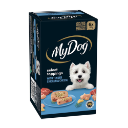 My Dog Select Toppings with Tender Chicken & Cheese 100g x 6 Trays Box|