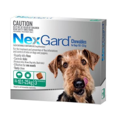 NexGard Chewables for Dogs 10.1-25kg 3 Pack|