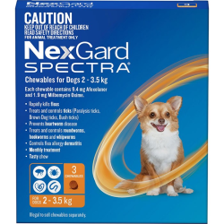 NexGard Spectra Chewables for Dogs Orange 2-3.5kg 3 Pack|