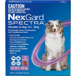 NexGard Spectra Chewables for Dogs Purple 15.1-30kg 3 Pack|