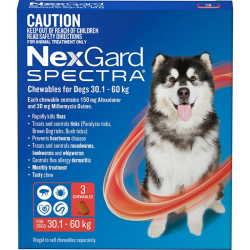 NexGard Spectra Chewables for Dogs Red 30.1-60kg 3 Pack|
