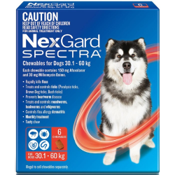 NexGard Spectra Chewables for Dogs Red 30.1-60kg 6 Pack|