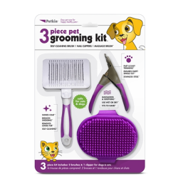 Petkin 3 Piece Grooming Kit Purple|