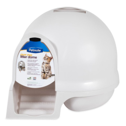 Petmate Cleanstep Litter Dome Metalic Pearl White|