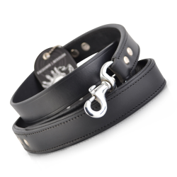 Rogue Royalty Classic Leather Leash Black|
