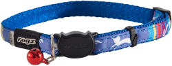 Rogz NeoCat Blue Candy Stripes Cat Collar|