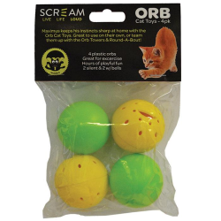 Scream Orb Balls Cat Toy 4 Pack|