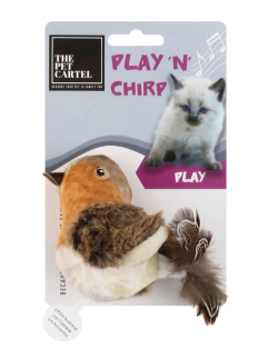 The Pet Cartel Cat Toy Play N Chirp Bird|