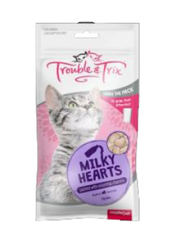 Trouble & Trix Cat Treat Milky Hearts 70g|