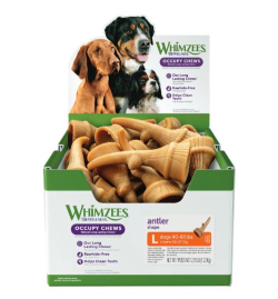 Whimzees Occupy Calmzees Antlers Large 22 Pack BULK BOX|