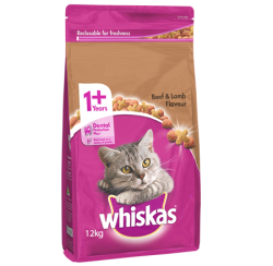 Whiskas Adult with Beef & Lamb 12kg|