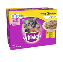 Whiskas Kitten Pouches with Chicken in Gravy 12 x 85g Box|
