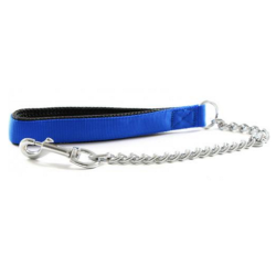 Yours Droolly Padded Chain Lead Heavy 60cm Blue|