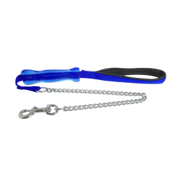 Yours Droolly Padded Chain Lead Heavy with Grip 60cm Blue|
