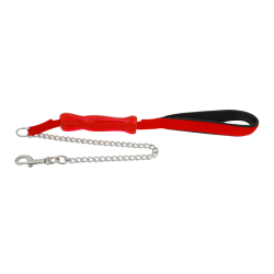 Yours Droolly Padded Chain Lead Heavy with Grip 60cm Red|