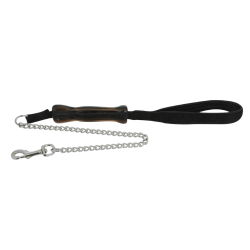 Yours Droolly Padded Chain Lead Medium with Grip 90cm Black|