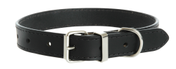 Yours Droolly Sewn Leather Collar Black Medium|