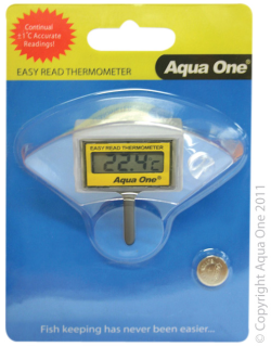 Aqua One Thermometer Easy Read LCD Inside Tank|