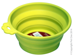 Pet One Silicone Round Travel Bowl Small Green|