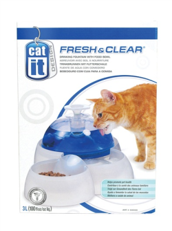 Catit Design Fresh & Clear Cat Drinking Fountain w/ Food Bowl|
