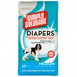 Simple Solution Disposable Diapers Medium 12/Pack|