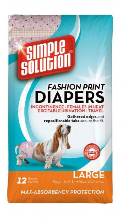 Simple Solution Disposable Diapers Large 12/Pack Fashion Print|