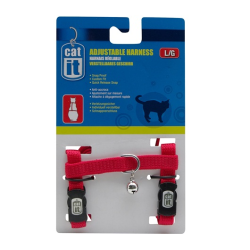 Catit Adjustable Cat Harness, Red, Large|